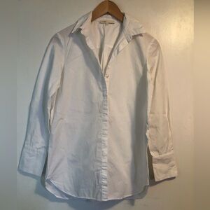 Maje White Collared Shirt with Gold Logo